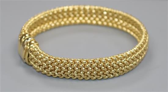 An Italian 18ct gold woven link bracelet, 19.5cm.
